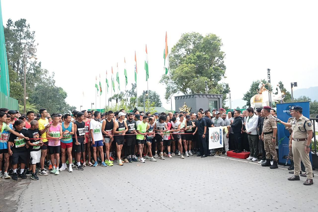 CM Prem Singh Tamang Flags Off CM 5-Km Run to Mark National Sports Day